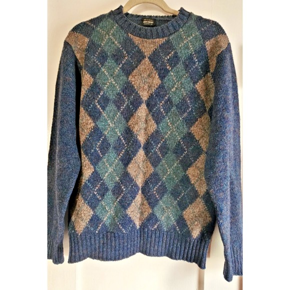 Vtg‎ BROOKS BROTHERS Shetland all wool sweater hand knit in England Mens 38